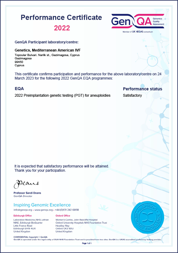 Kıbrıs tüp bebek tedavisi kalite sertifikası